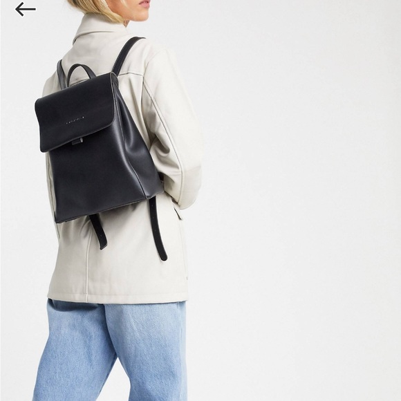 ASOS Claudia Canova Faux Leather Black Backpack - Picture 2 of 10